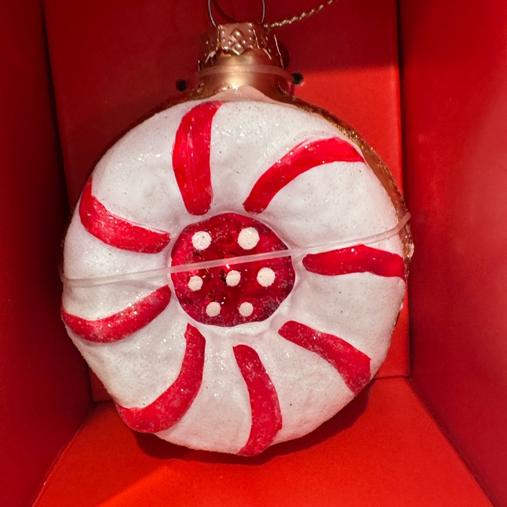 Target x John Derian Red White Cookie Glass Christmas Tree Ornament New Box